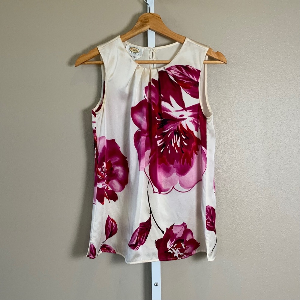 Talbots Sleeveless Floral Silk Top